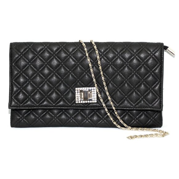 Black Cocobella Quilted Envelope Clutch | Evening Handbag | Purse - Picture 3 of 8